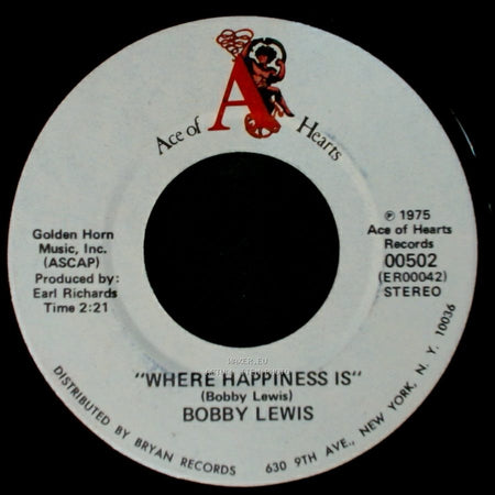 Bobby Lewis - "Where Happiness Is" / Let Me Take Care Of You side A