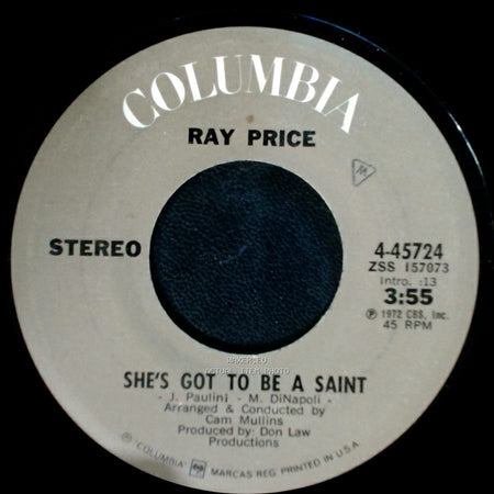 Ray Price - She's Got To Be A Saint / Oh, Lonesome Me side A