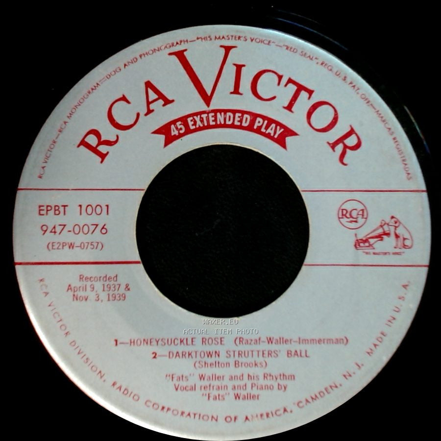 "Fats" Waller And His Rhythm - Unknown Title A / Honeysuckle Rose / Darktown Strutters' Ball side B