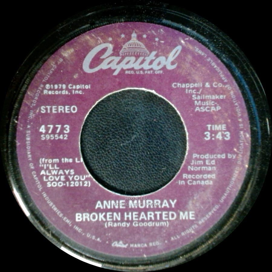 Anne Murray - Why Don't You Stick Around / Broken Hearted Me side B