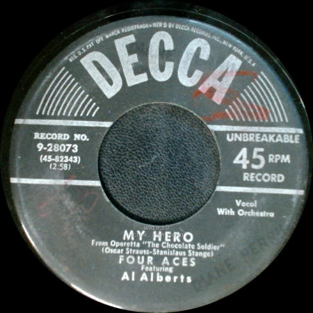 Four Aces Featuring Al Alberts - Spring Is A Wonderful Thing / My Hero side B