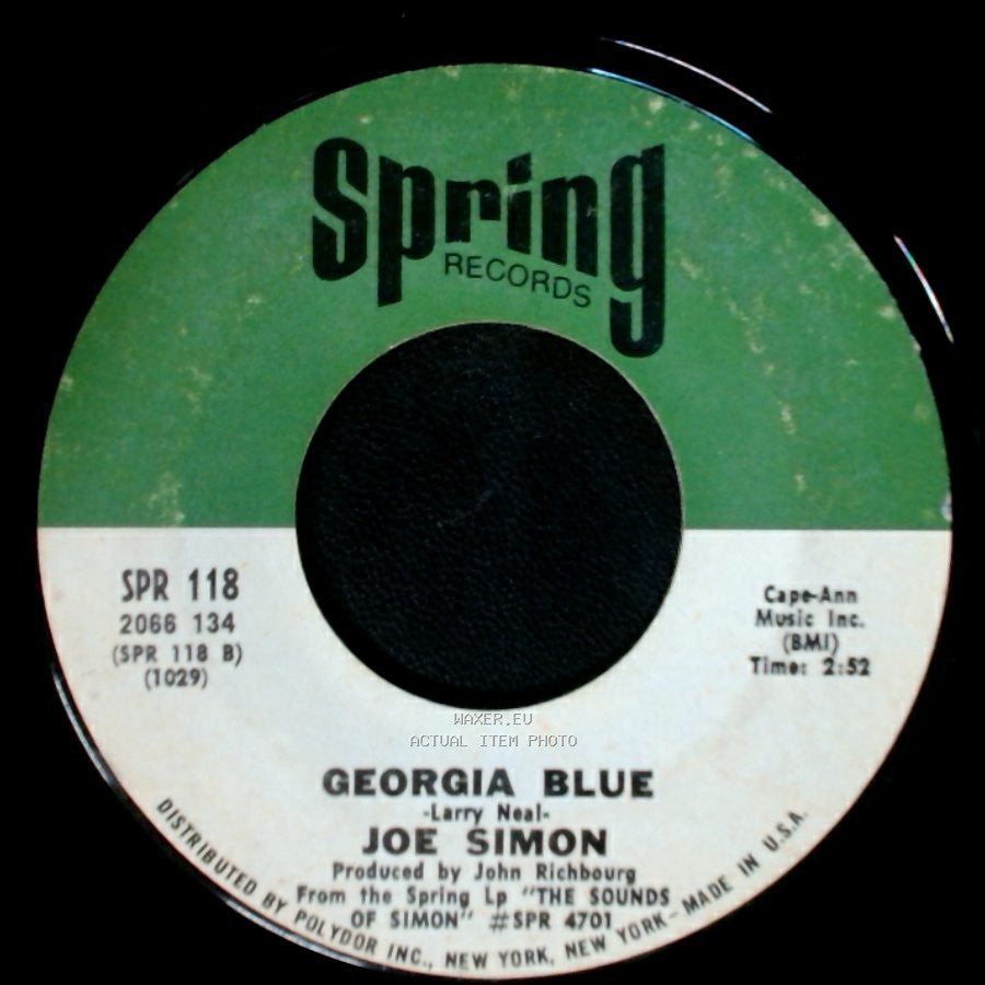 Joe Simon - All My Hard Times / Georgia Blue side B