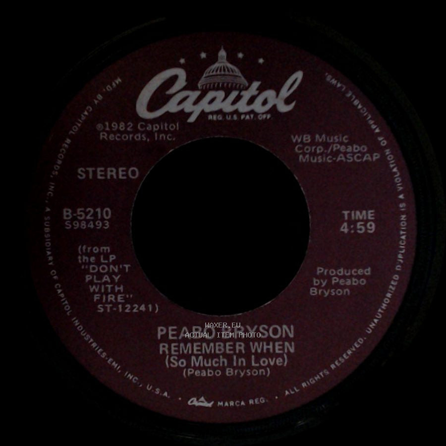 Peabo Bryson - Don't Play With Fire / Remember When (So Much In Love) side B