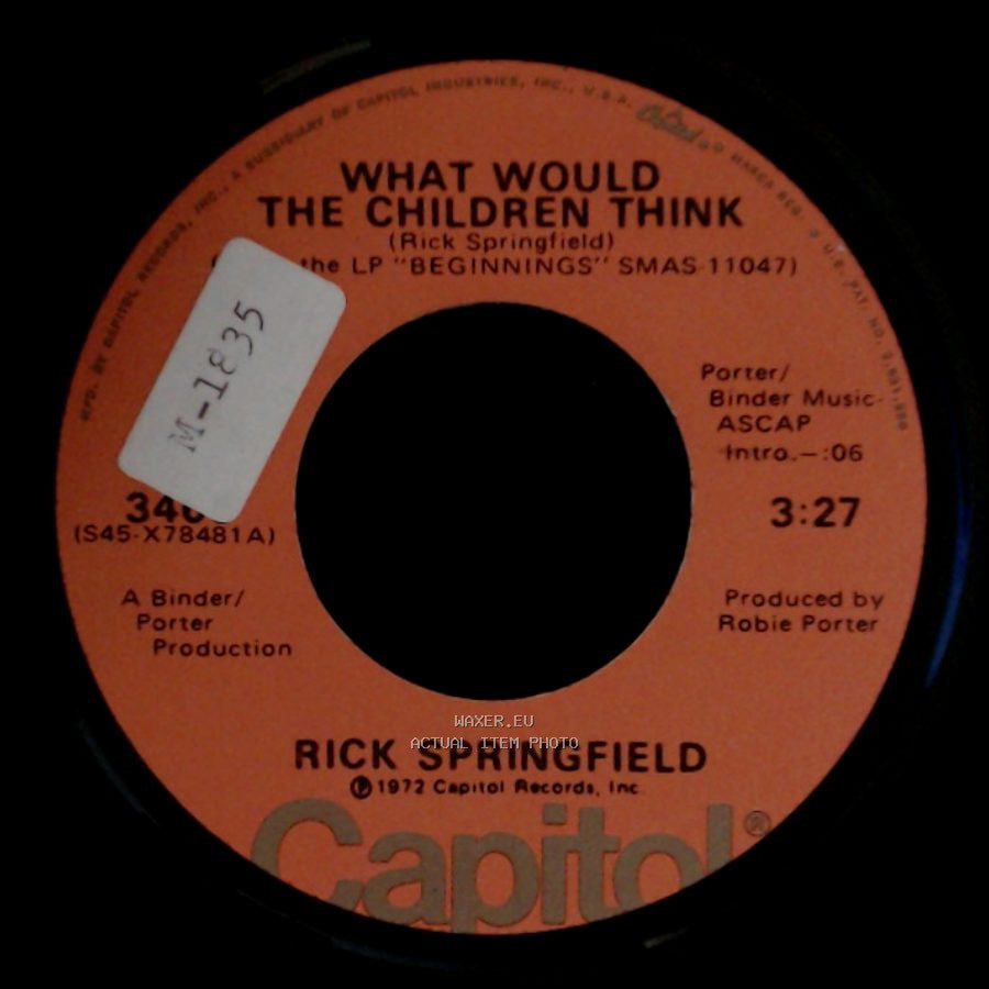 Rick Springfield - Come On Everybody / What Would The Children Think side B