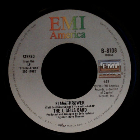 The J. Geils Band - Flamethrower / Freeze-Frame side A