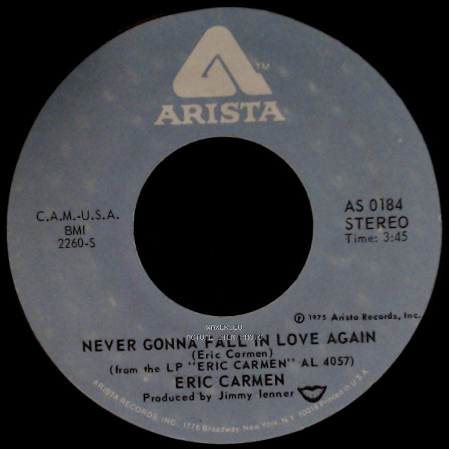 Eric Carmen - Never Gonna Fall In Love Again / No Hard Feelings side A