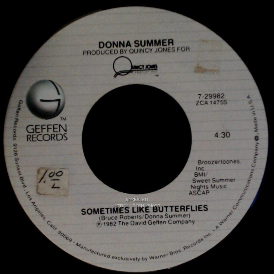 Donna Summer - Love Is In Control (Finger On The Trigger) / Sometimes Like Butterflies side B