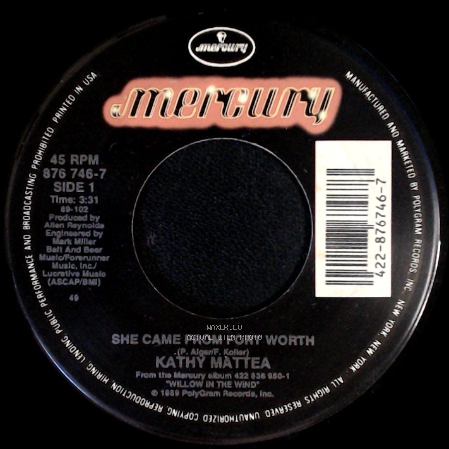 Kathy Mattea - She Came From Fort Worth / Here's Hopin' side A