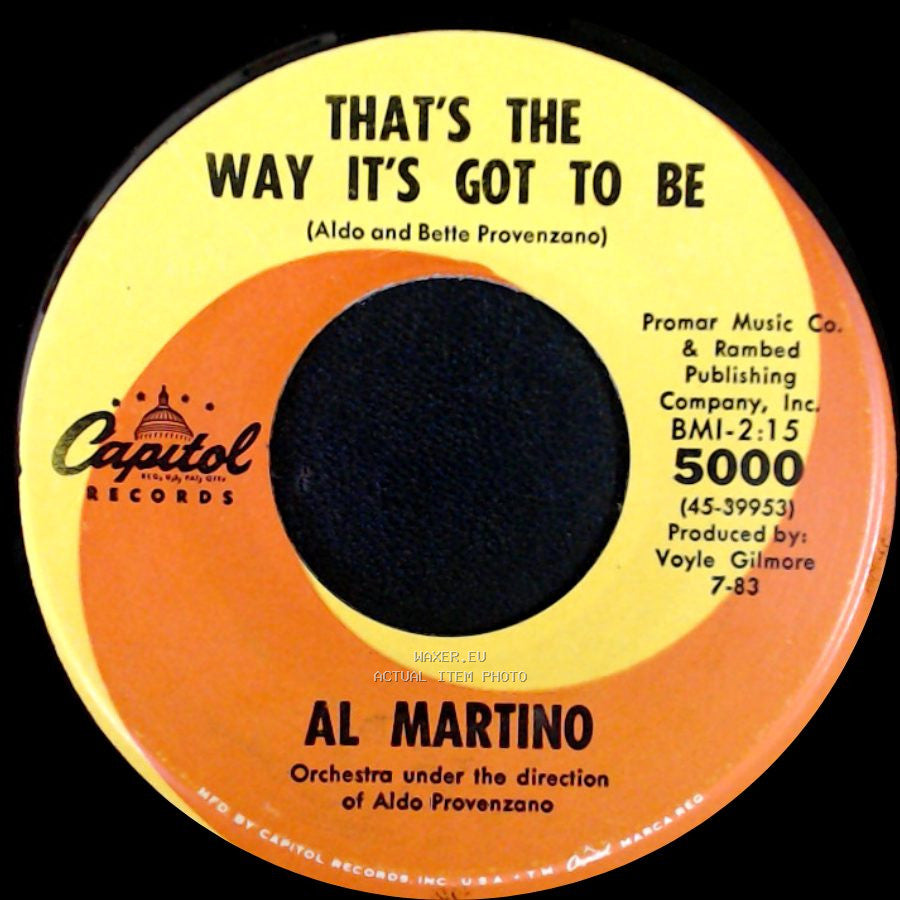 Al Martino - Painted, Tainted Rose / That's The Way It's Got To Be side B