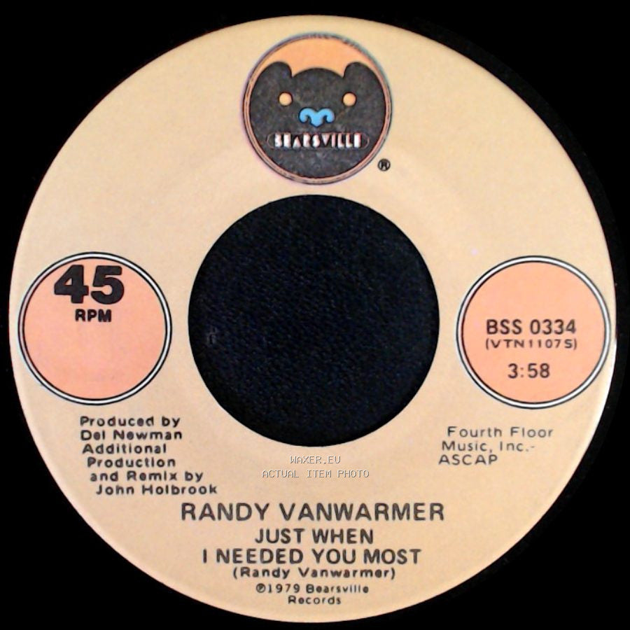 Randy Vanwarmer - Just When I Needed You Most / Your Light side A