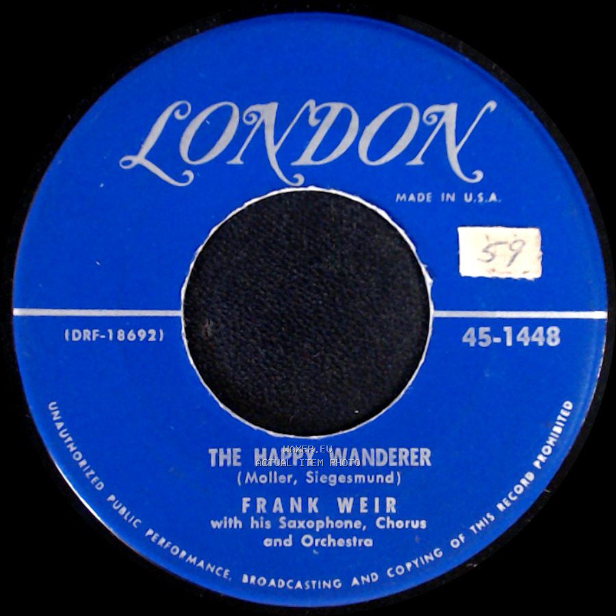 Frank Weir - The Happy Wanderer / From Your Lips side A