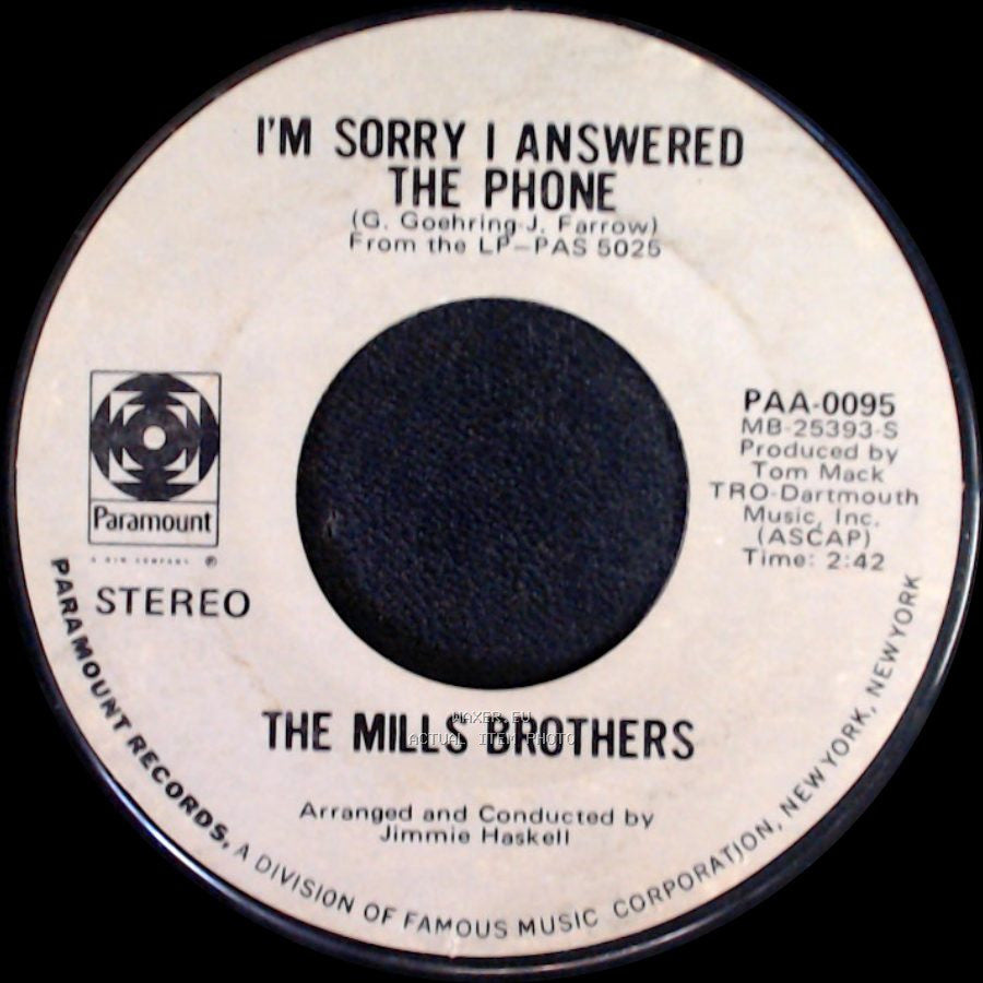 The Mills Brothers - I'm Sorry I Answered The Phone / Happy Songs Of Love side A