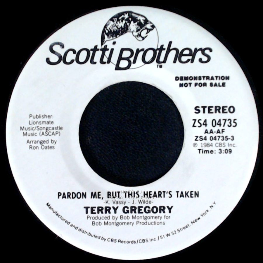 Terry Gregory - Pardon Me / But This Heart's Taken side A