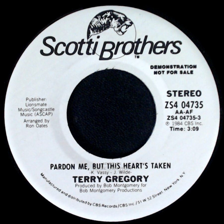 Terry Gregory - Pardon Me / But This Heart's Taken side B