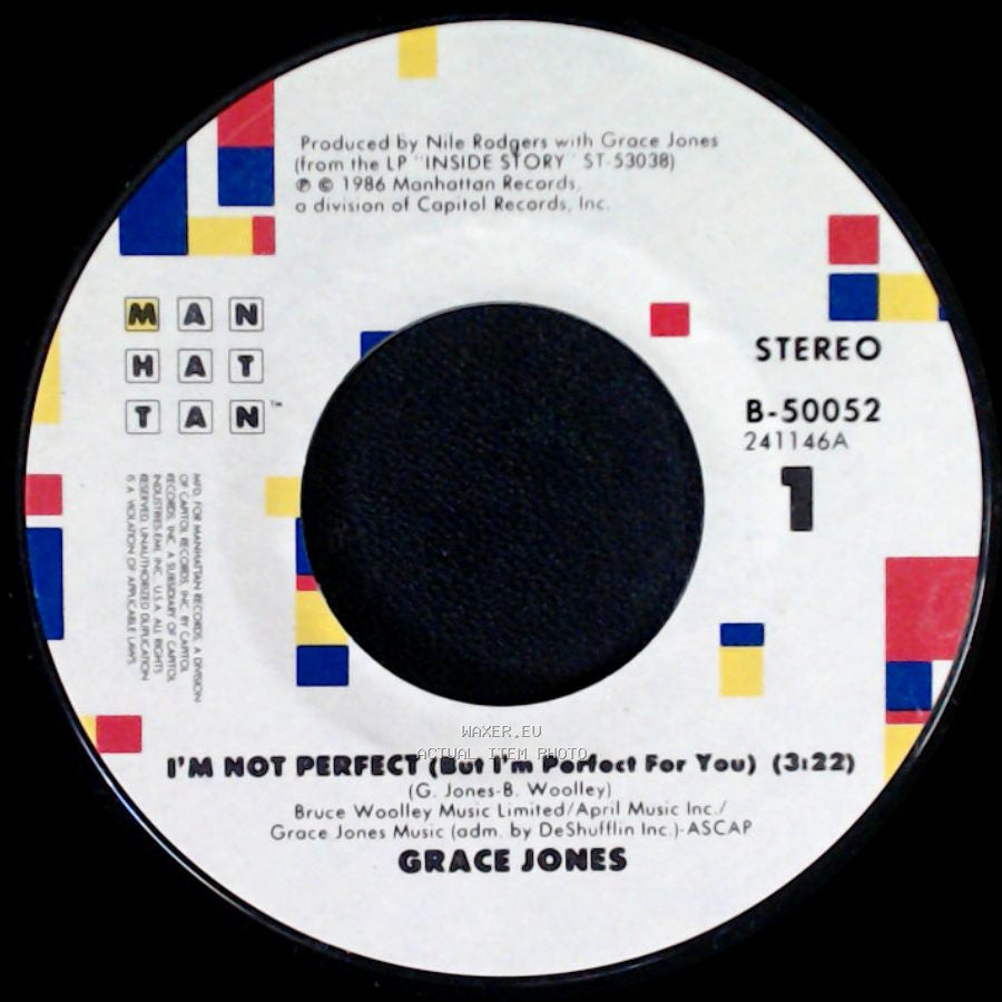 Grace Jones - I'm Not Perfect (But I'm Perfect For You) / Scary But Fun side A