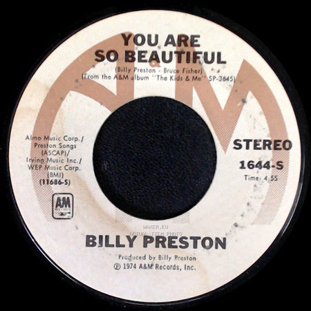 Billy Preston - You Are So Beautiful / Struttin' side A