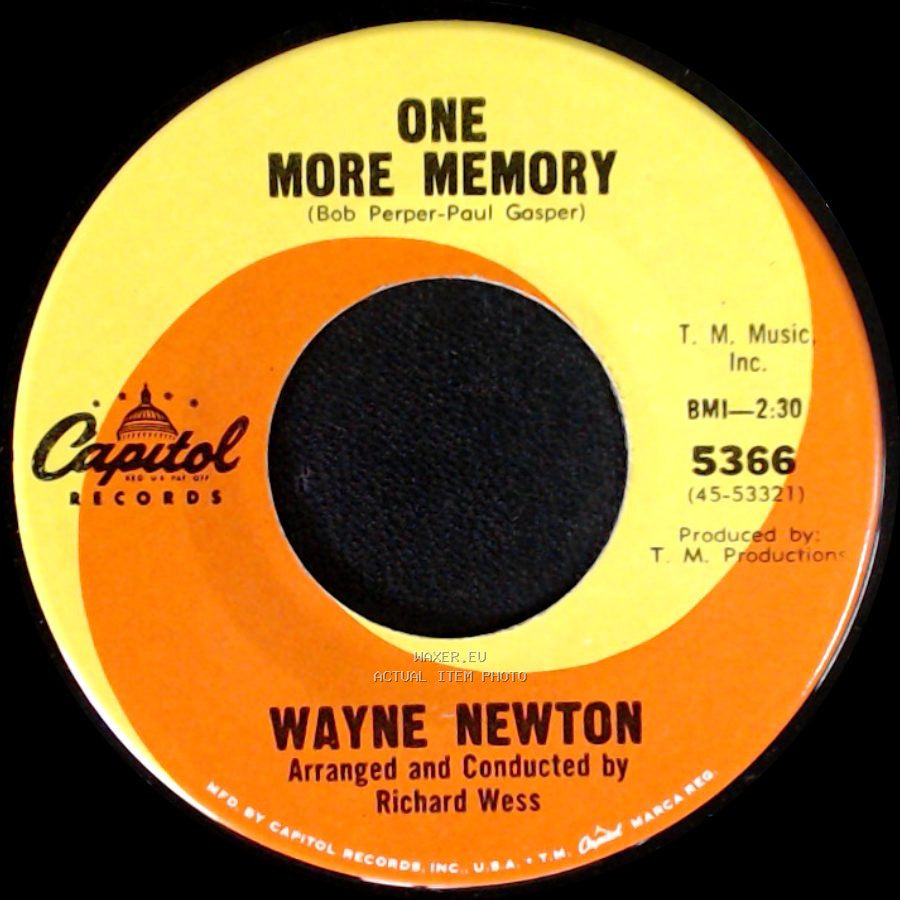 Wayne Newton - One More Memory / Red Roses For A Blue Lady side A