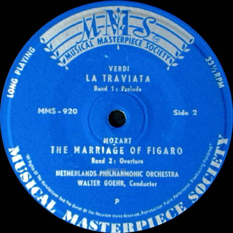 Netherlands Philharmonic Orchestra / Netherlands Philharmonic Orchestra; Walter Goehr, Conductor - Bizet: Carmen / Rossini: The Barber Of Seville / La Traviata; The Marriage Of Figaro side B