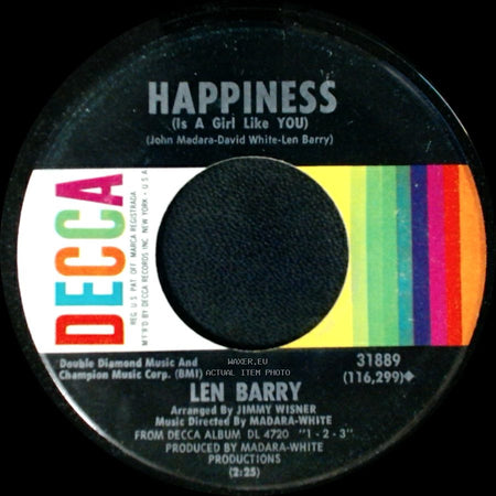 Len Barry - Like A Baby / Happiness (Is A Girl Like You) side B