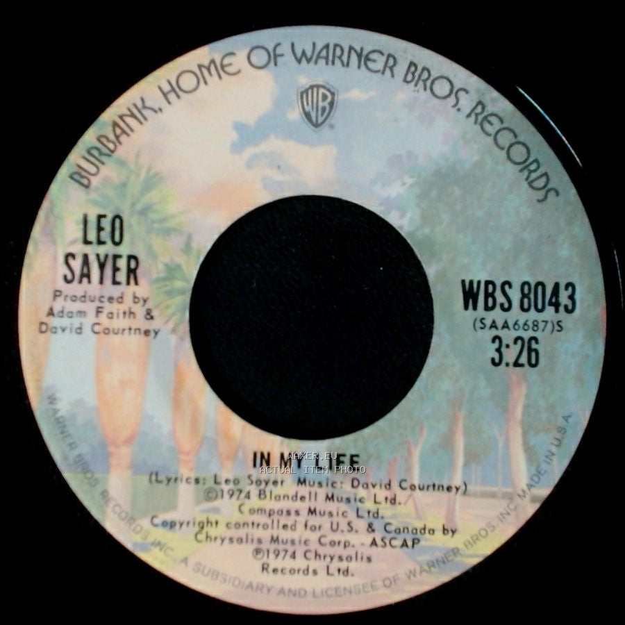 Leo Sayer - Long Tall Glasses / In My Life side B