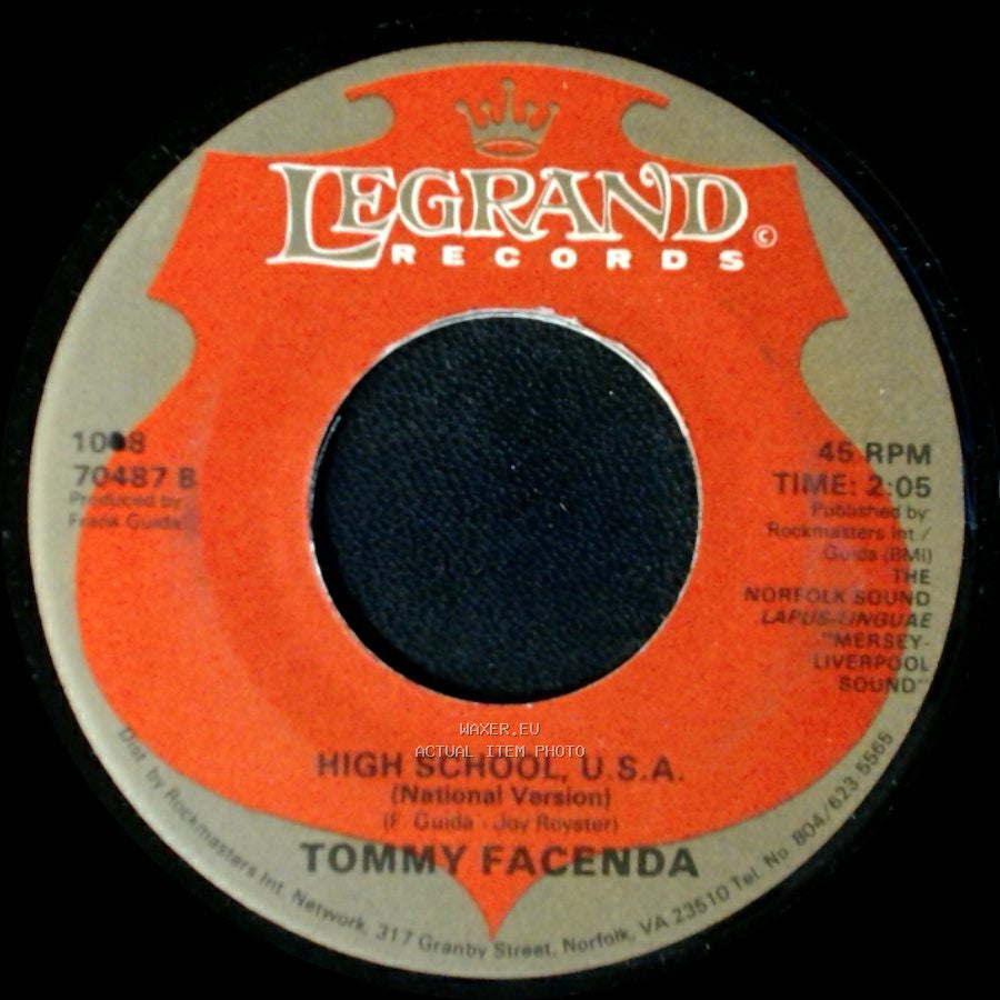 Tommy Facenda - High School, U.S.A. (National Version) / High School, U.S.A. (Los Angeles Version) side A