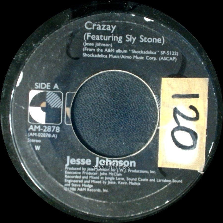 Jesse Johnson - Crazay (Featuring Sly Stone) / Drive Yo Cadillac side A