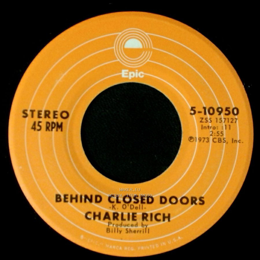 Charlie Rich - A Sunday Kind Of Woman / Behind Closed Doors side B