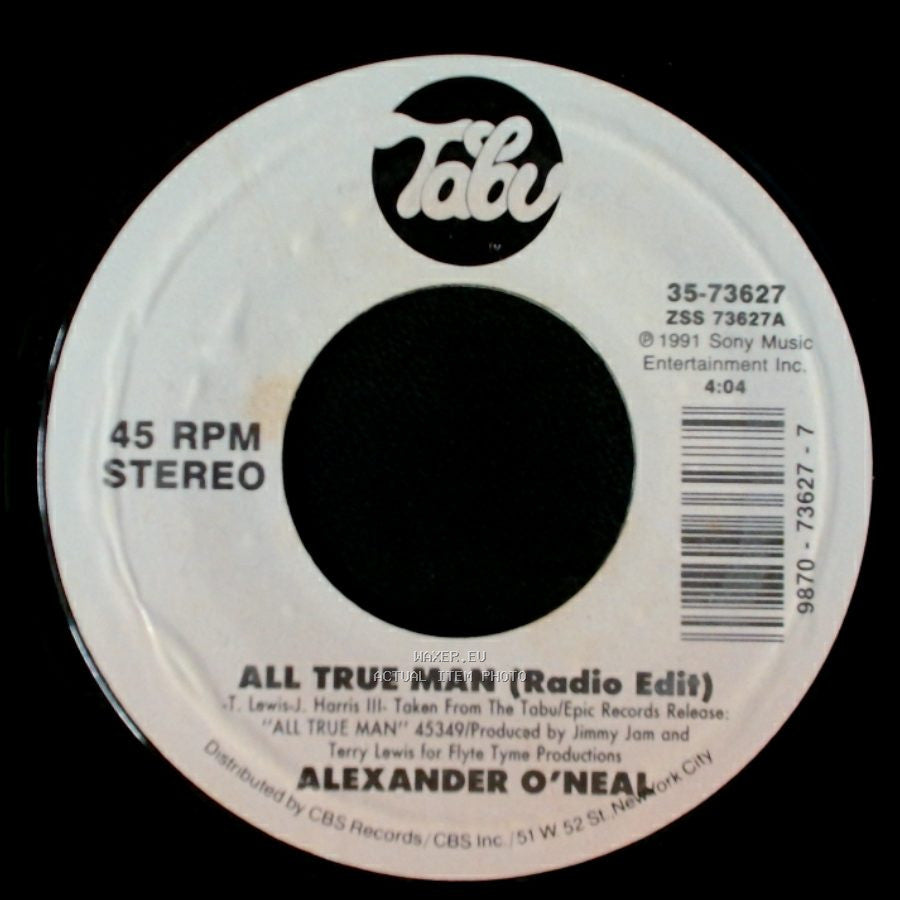 Alexander O'neal - All True Man (Instrumental) / All True Man (Radio Edit) side B