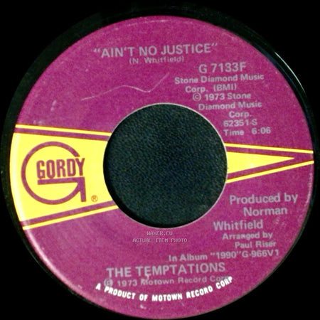 The Temptations - Let Your Hair Down / Ain't No Justice side B