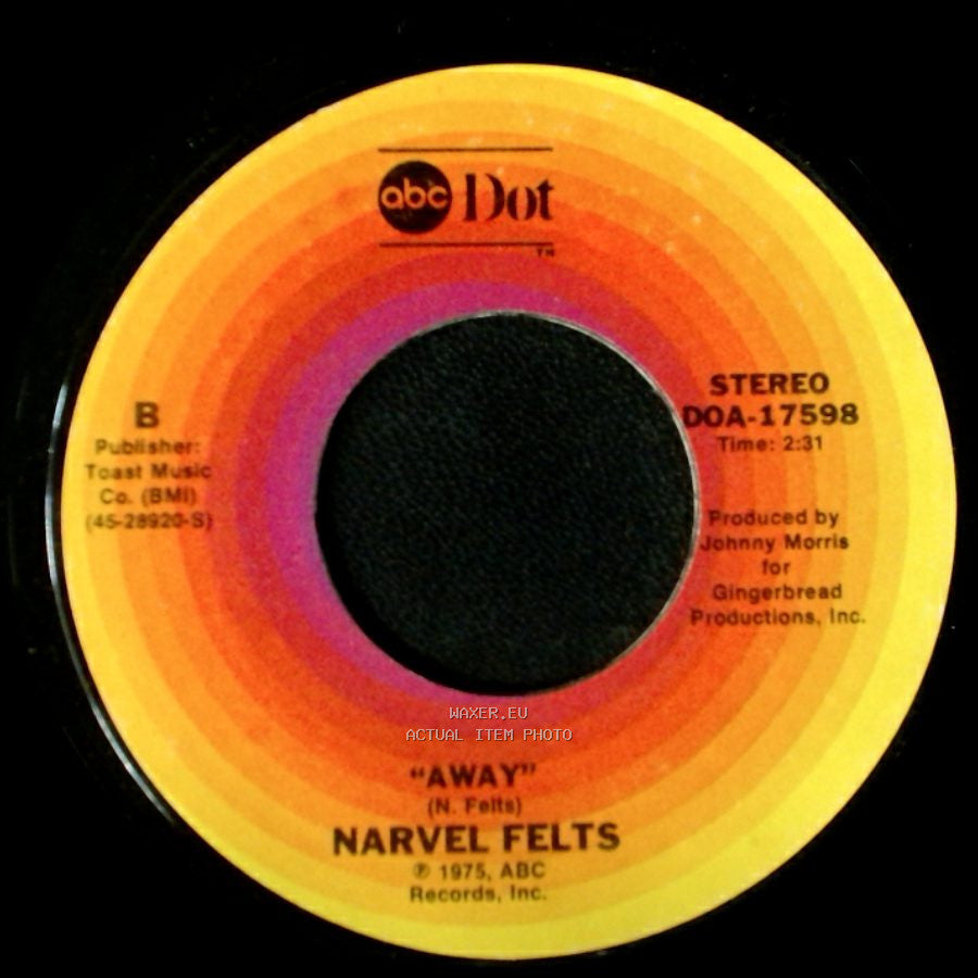 Narvel Felts - Somebody Hold Me (Until She Passes By) / Away side B