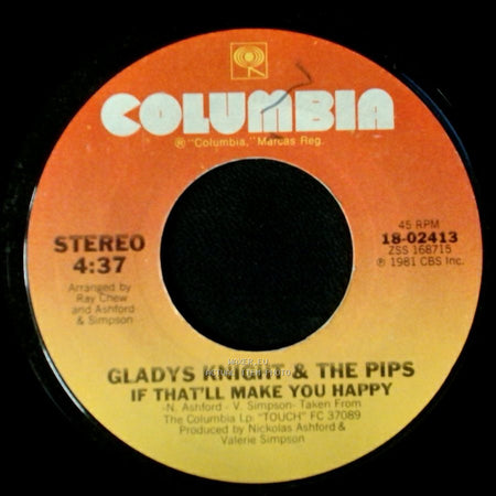 Gladys Knight & The Pips - Love Was Made For Two / If That'll Make You Happy side B