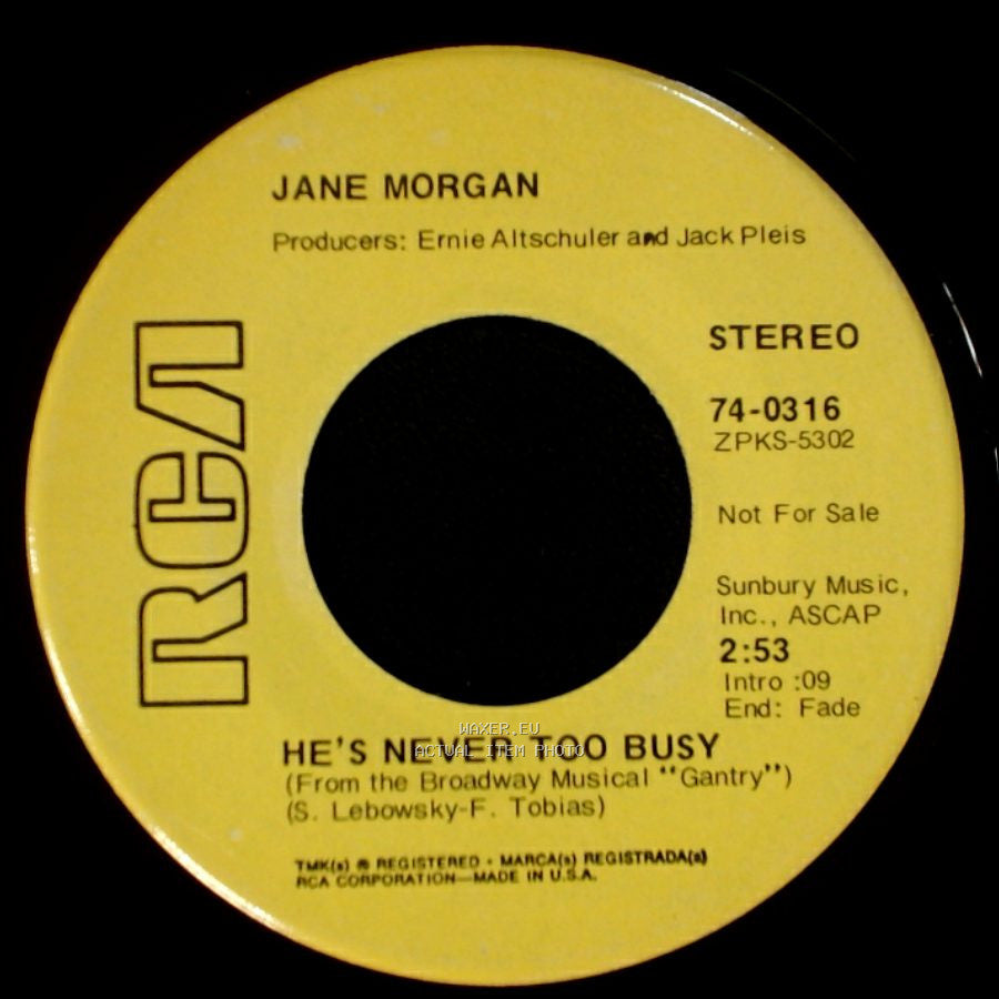 Jane Morgan - He Gives Me Love (From The Musical Production “Minnie’S Boys”) / He's Never Too Busy side B