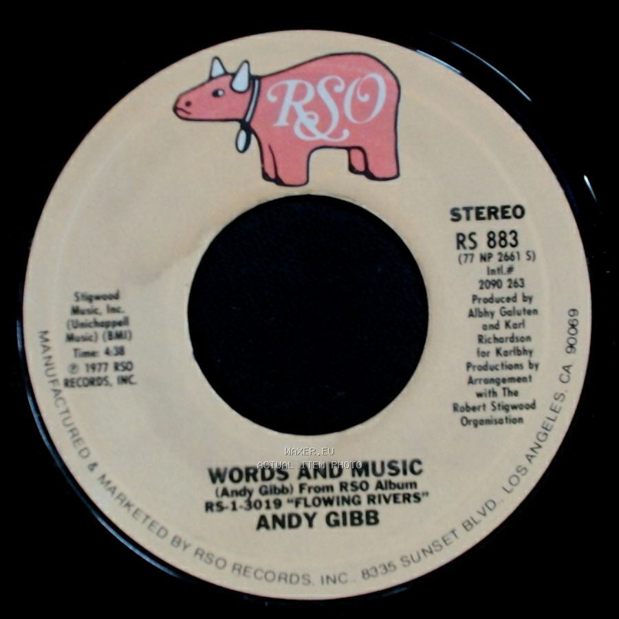 Andy Gibb - (Love Is) Thicker Than Water / Words And Music side B