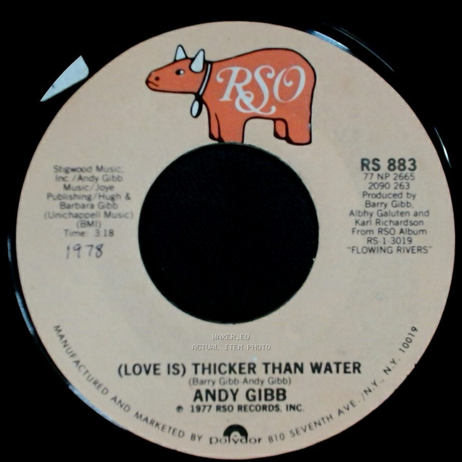 Andy Gibb - Words And Music / (Love Is) Thicker Than Water side B