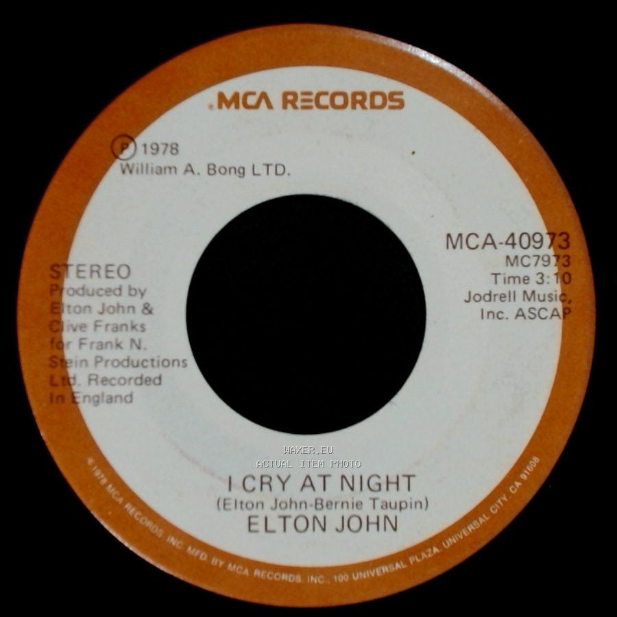Elton John - Part-Time Love / I Cry At Night side B
