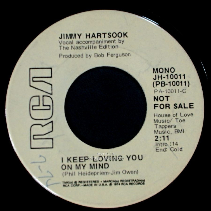 Jimmy Hartsook - I Keep Loving You On My Mind / I Keep Loving You On My Mind side A