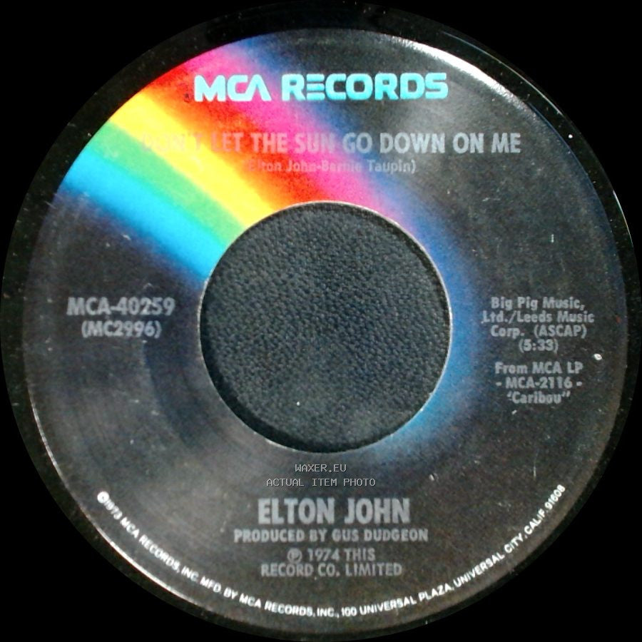 Elton John - Sick City / Don't Let The Sun Go Down On Me side B