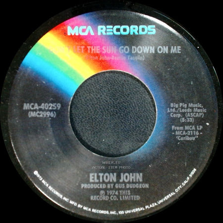 Elton John - Sick City / Don't Let The Sun Go Down On Me side B