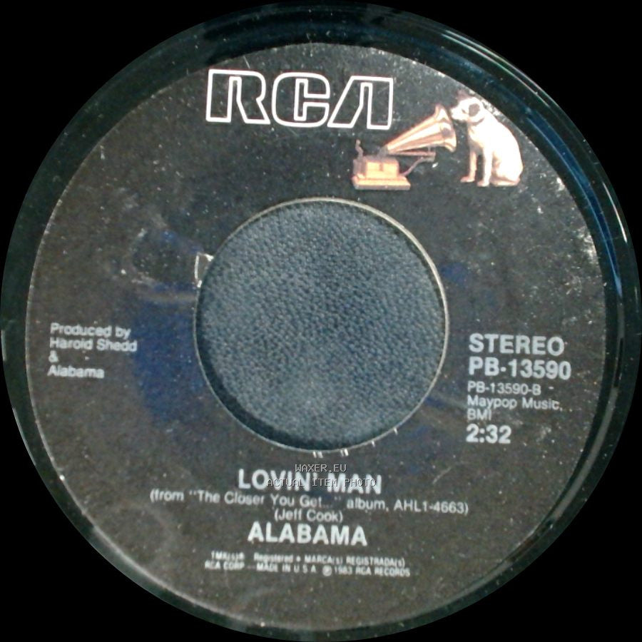 Alabama - Lovin' Man / Lady Down On Love side A