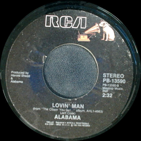 Alabama - Lovin' Man / Lady Down On Love side A