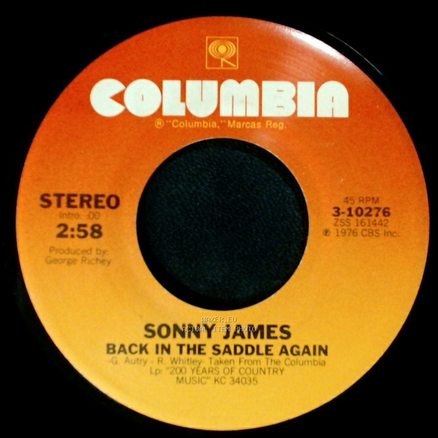 Sonny James - The Prisoner's Song / Back In The Saddle Again side B