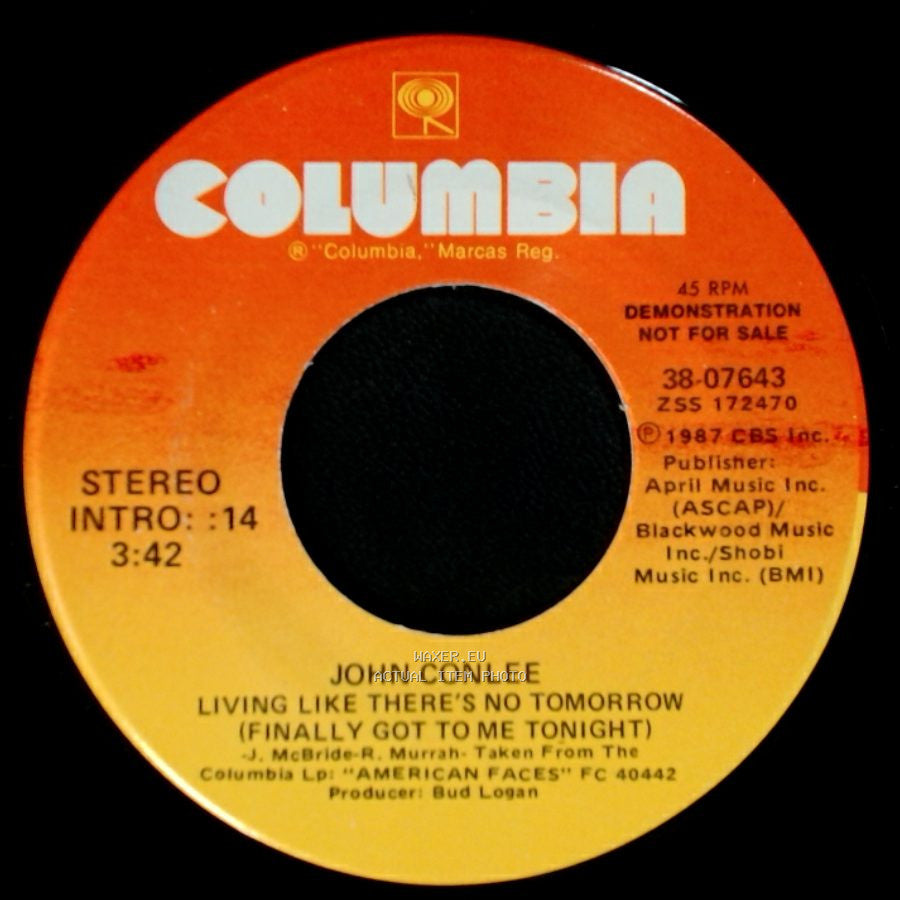 John Conlee - Living Like There's No Tomorrow (Finally Got To Me Tonight) / Living Like There's No Tomorrow (Finally Got To Me Tonight) side B