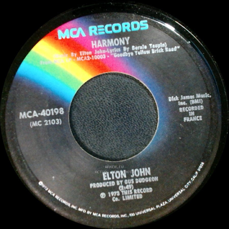 Elton John - Bennie And The Jets / Harmony side B