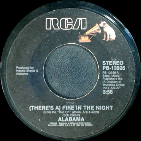 Alabama - Rock On The Bayou / (There's A) Fire In The Night side B