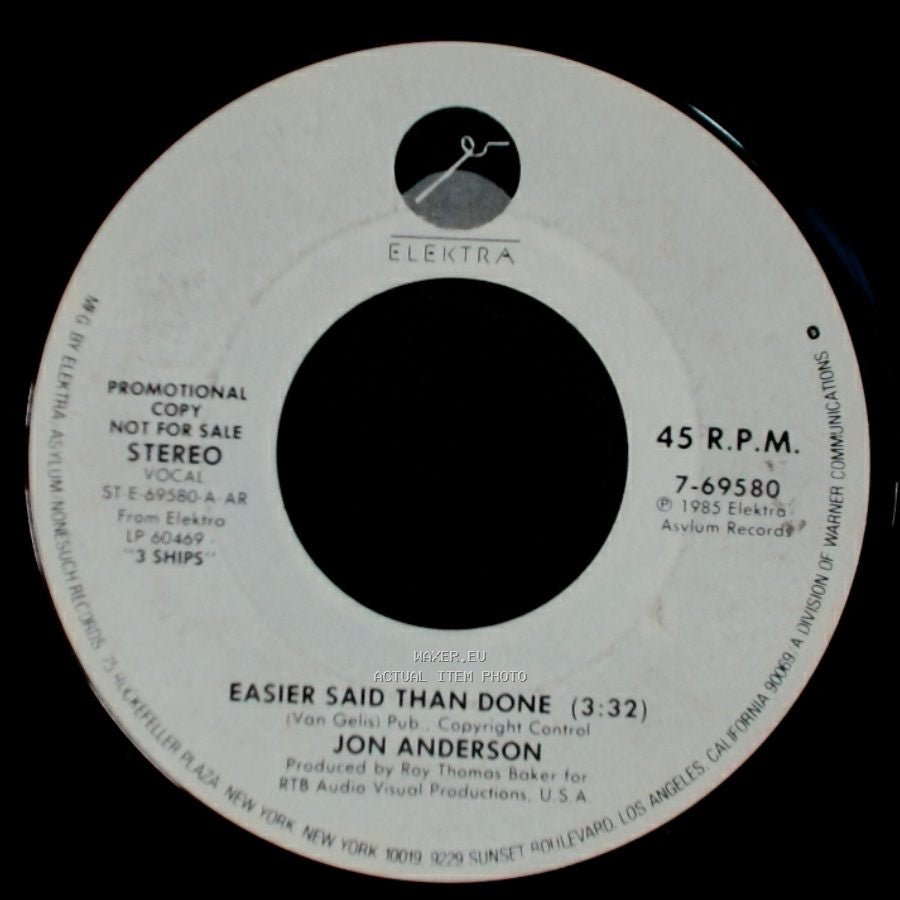 Jon Anderson - Easier Said Than Done / Easier Said Than Done side B
