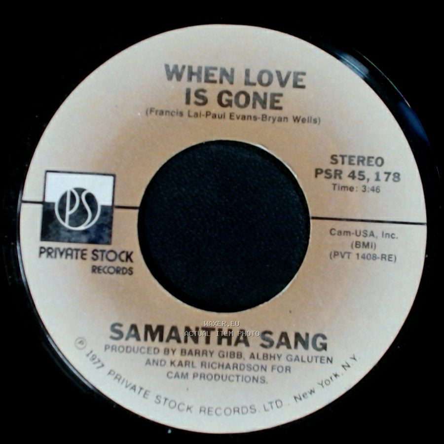 Samantha Sang - Emotion / When Love Is Gone side B