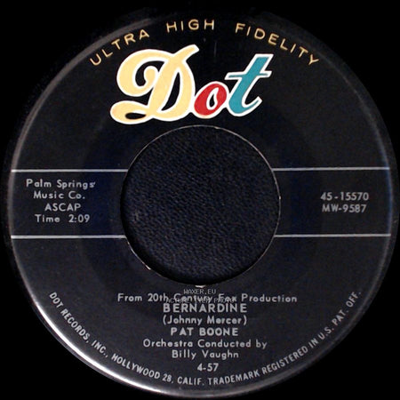 Pat Boone - Love Letters In The Sand / Bernardine side B