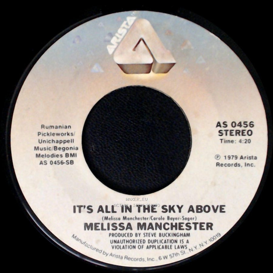 Melissa Manchester - Pretty Girls / It's All In The Sky Above side B
