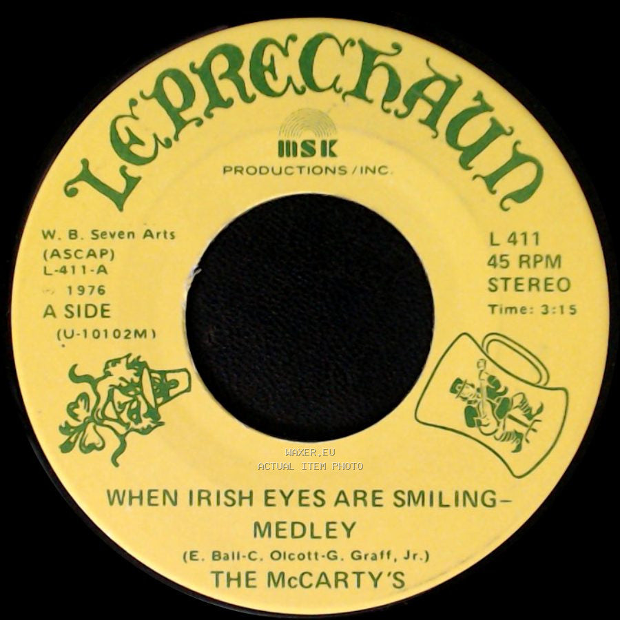 The Mccarty's - When Irish Eyes Are Smiling - Medley / Selections Of Irish Jigs side A