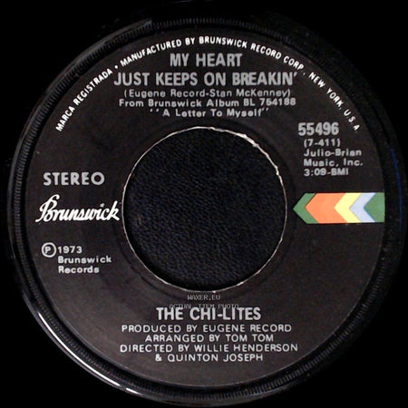 The Chi-Lites - Just Two Teenage Kids (Still In Love) / My Heart Just Keeps On Breakin' side B